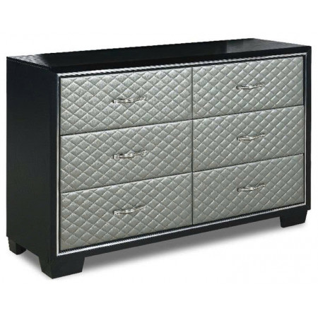 New Classic : Tủ 06 Ngăn Kéo + Mặt Hộc Tủ Bọc Nệm Da